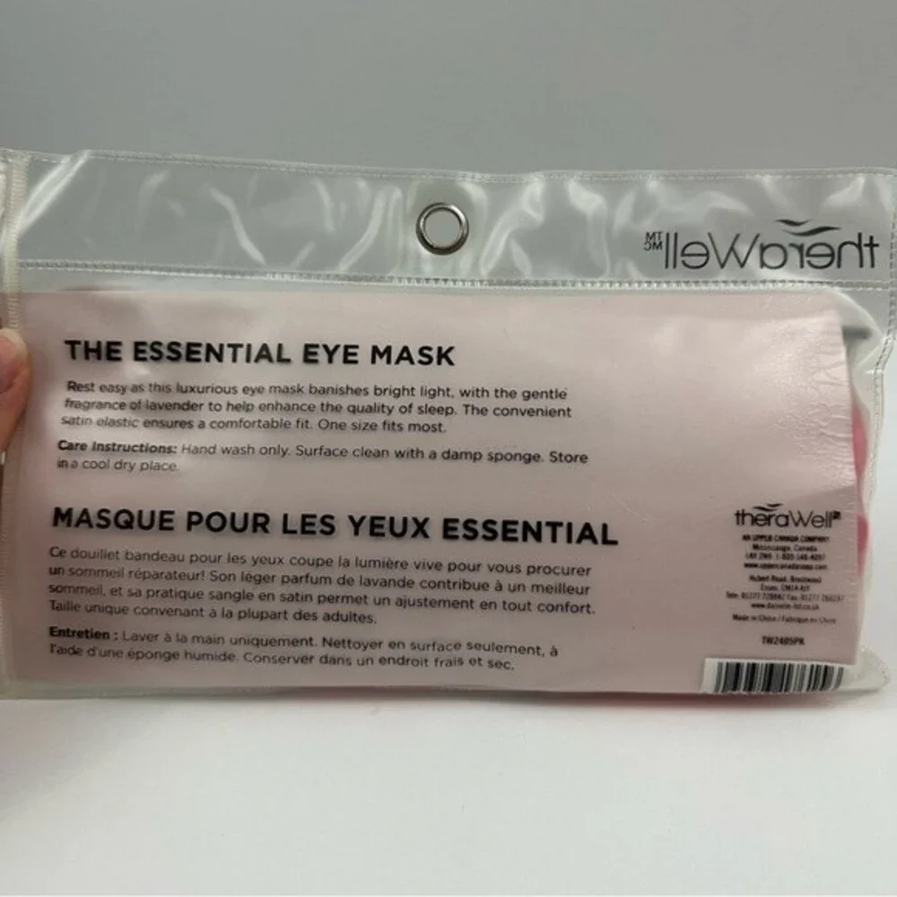 theraWell Pink The Essential Eye Mask NIB Relaxation Casual Night In Fun